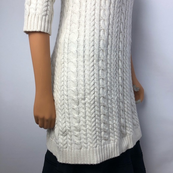 Zara knit off white long sweater dress boat neck M - Picture 4 of 8
